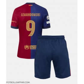 Barcelona Robert Lewandowski #9 Hemmadräkt Barn 2024-25 Kortärmad (+ Korta byxor)